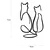 Opviq Zidna dekoracija Couple Cat Love, 72x0.15x48 cm, 1.5 mm, Crna