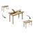 HANAH HOME Vina Mini 03 1048 Oak Dark Blue (Produžni set trpezarijskih stolova i stolica (6 komada))