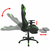 VIDAXL pisarniški stol s športnim sedežem in oporo za noge, zelen