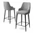 Hanah Home Set barskih stolica Enox, 4 komada, Sivo-crni