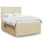 Vidaxl Box spring postelja z vzmetnico krem 140x190 cm blago