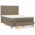 Vidaxl Box spring postelja z vzmetnico taupe 140x190 cm blago