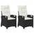 Vrtna stolica 2 pcs Crna i Krema 56 x 60 x 112 cm