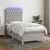 vidaXL Box spring postelja z vzmetnico LED sv. siva 100x200 cm blago