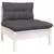 Vrtni dvosjed s jastucima bijeli od masivne borovine