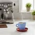 shumee Echo 100 ml modra skodelica za espresso z rdečim krožnikom