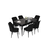 Hanah Home Set Trpezarijski sto i 6 stolica Nef, Crni