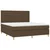 Vidaxl Box spring postelja z vzmetnico LED temno rjava 160x200cm blago
