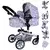 Kolica za lutke Boonk Star Grey Pink 909443