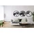 WallXpert metalni zidni ukras 5256, listovi ginka u 3 kružna panela, 72 x 72 cm, crni