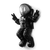 Wallity Zidna dekoracija Cosmonaut 4, 35cmx47cmx10cm, Crna