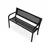 MULTIGARDEN Metalna baštenska klupa 120×50 cm sa rešetkastim naslonom, crna