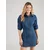TOPSHOP Dolga srajca TAYLOR moder denim