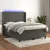 Vidaxl Box spring postelja z vzmetnico LED temno siva 140x200 cm žamet