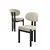 Hanah Home set trpezarijskih stolica Dore 4 kom, krem tkanina Babyface, crne metalne noge