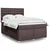 Vidaxl Box spring postelja z vzmetnico temno rjava 140x200 cm blago
