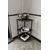 HANAH HOME Polica za knjige Bookcase 3 Tiers Corner Black
