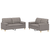 2-dijelni set sofa s jastucima smeđesivi od tkanine