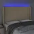 Vidaxl LED posteljno vzglavje krem 147x16x118/128 cm blago