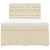 Vidaxl Box spring postelja z vzmetnico krem 140x200 cm blago