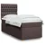 Vidaxl Box spring postelja z vzmetnico temno rjava 90x200 cm blago
