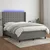 Vidaxl Box spring postelja z vzmetnico LED temno siva 140x190 cm blago
