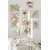 WallXpert set od 8 uramljenih slika Çgs-033, pastelni motivi u roze i zelenoj – cvetovi, ženski portret, suncobran i apstraktne šare, beli ram