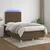 Vidaxl Box spring postelja z vzmetnico LED tem. rjava 120x200 cm blago