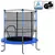 shumee trampolin z okroglo mrežo 140x160 cm modra