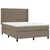 Vidaxl Box spring postelja z vzmetnico LED taupe 140x190 cm blago