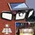 Solarna LED lampa sa 3 podesive glave, senzorom pokreta i 74 LED diode - model 1725A