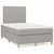 vidaXL Box spring postelja z vzmetnico LED sv. siva 120x190 cm blago