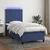 Vidaxl Box spring postelja z vzmetnico LED modra 80x200 cm blago
