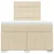 Vidaxl Box spring postelja z vzmetnico krem 120x200 cm blago