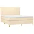 Vidaxl Box spring postelja z vzmetnico krem 160x200 cm blago
