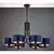 Jupiter 2102 - Luster na lancu ARTHUR 6xE27/15W/230V plava/crna