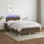 Vidaxl Box spring postelja z vzmetnico LED tem. rjava 120x190 cm blago