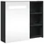 Kupaonski ormarić s ogledalom i LED svjetlom crni 60x13x52 cm