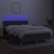 Vidaxl Box spring postelja z vzmetnico LED temno siva 140x190 cm blago