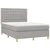 Vidaxl Box spring postelja z vzmetnico LED sv. siva 140x200 cm blago