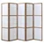 Homestyle4U Pregradna stena, 5-delna Shoji, 220x2,2x175 cm, rjava