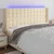 Vidaxl LED posteljno vzglavje krem 203x16x118/128 cm blago
