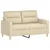 3-dijelni set sofa s jastucima krem od mikrovlakana