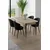HANAH HOME Rasklopivi trpezarijski sto i stolice (5 delova) Asfel Travertine Black