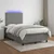 vidaXL Box spring postelja z vzmetnico LED temno siva 120x190 cm blago