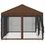 Vidaxl Paviljon s stenami 6 x 3 m Rjava Poliester in jeklo 190