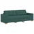 Sofa 3 pcs Tamnozelena 221 x 80 x 80 cm Platnasta tkanina