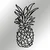 Wallity Zidna dekoracija Ananas-M120, 33x60 cm, 1.2 mm, Crna