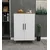 Hanah Home višenamenski ormarić 3 Raf 2 Kapak, 65 cm, beli / atlantski bor