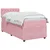 vidaXL Postelja boxspring z vzmetnico Roza 90 x 190 cm Žamet
